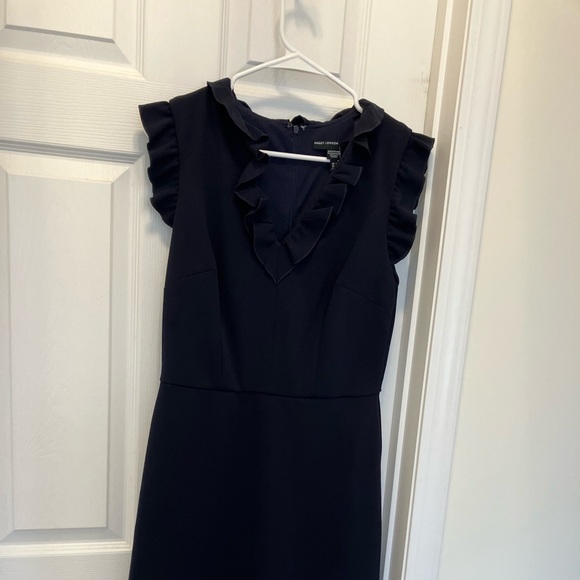 Navy Ruffle Sleeve Dress - Picture 6 of 9